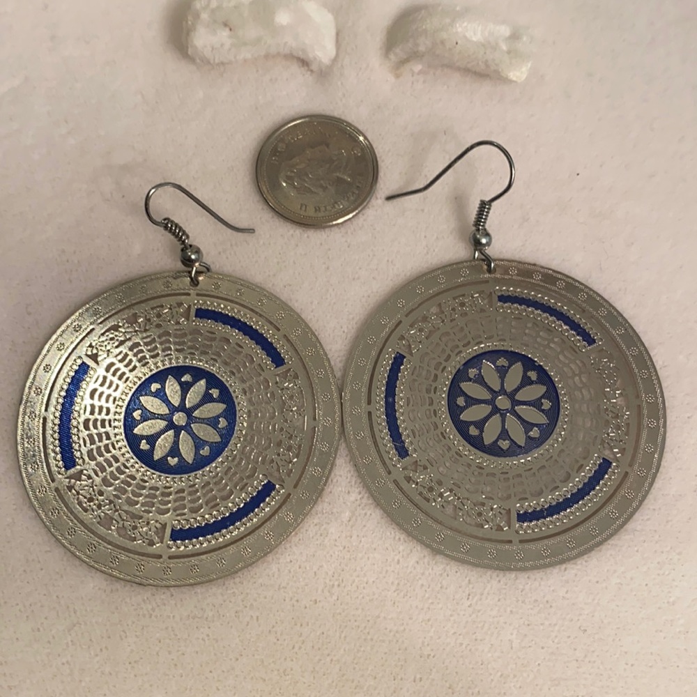 Large Lotus filigree earrings 3 for $15